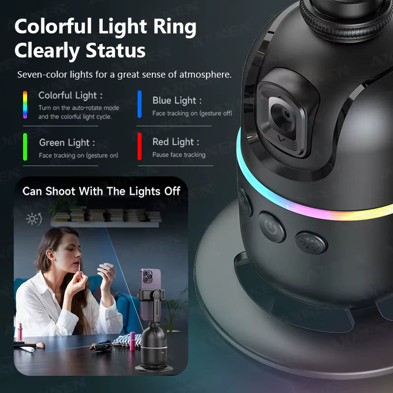 P03 Gimbal Stabilizer for Mobile Phone AI 360 Follow Selfie Stand Face Tracking Desktop Gimbal for Cellphone and Cameras