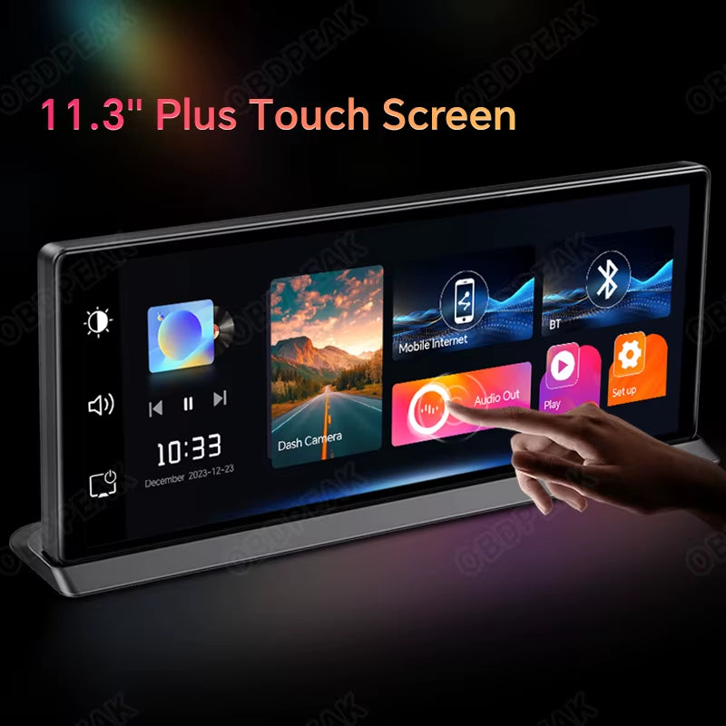 K2 Pro 11.3" Car DVR 4K Camera Wireless Carplay Android Auto Ai Screen Dash Cam Dual Len Video Recorder GPS Navigation Dashboard