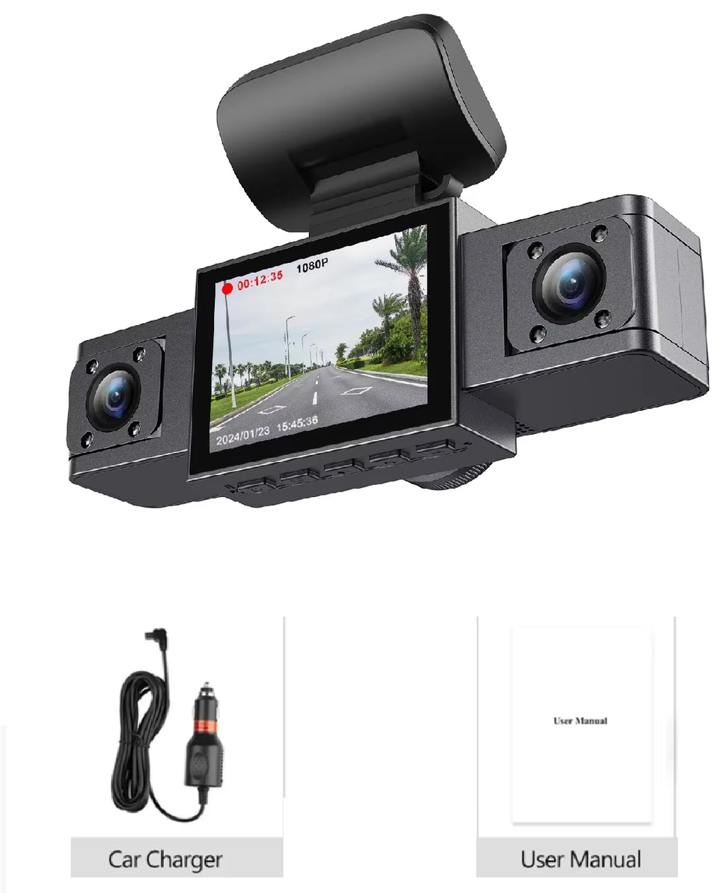 3Channel Dash Cam Black Box 3 Cameras Car Video Recorder Three Lens Car Camera with Carbin Camera Car Accessories