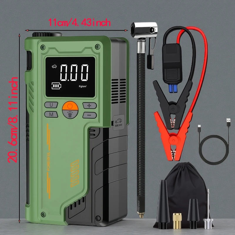 PUM2600A 4-In-1 Car Jump Starter Power Bank Air Compressor Portable Power Station with Car Battery Charger and Booster