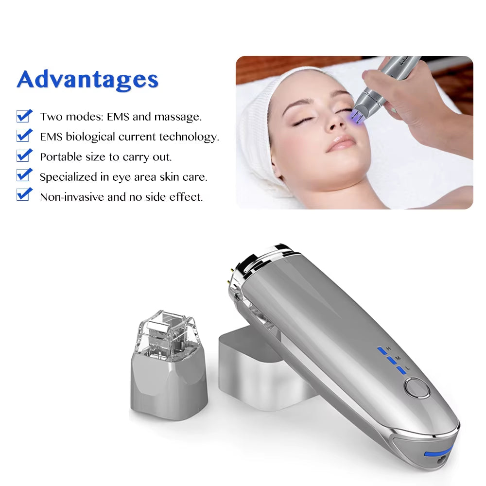 2025 New 2 in 1 EMS Eye Face Vibration Massager Portable Electric Dark Circle Removal Anti-Ageing Eye Wrinkle Beauty Care Tool