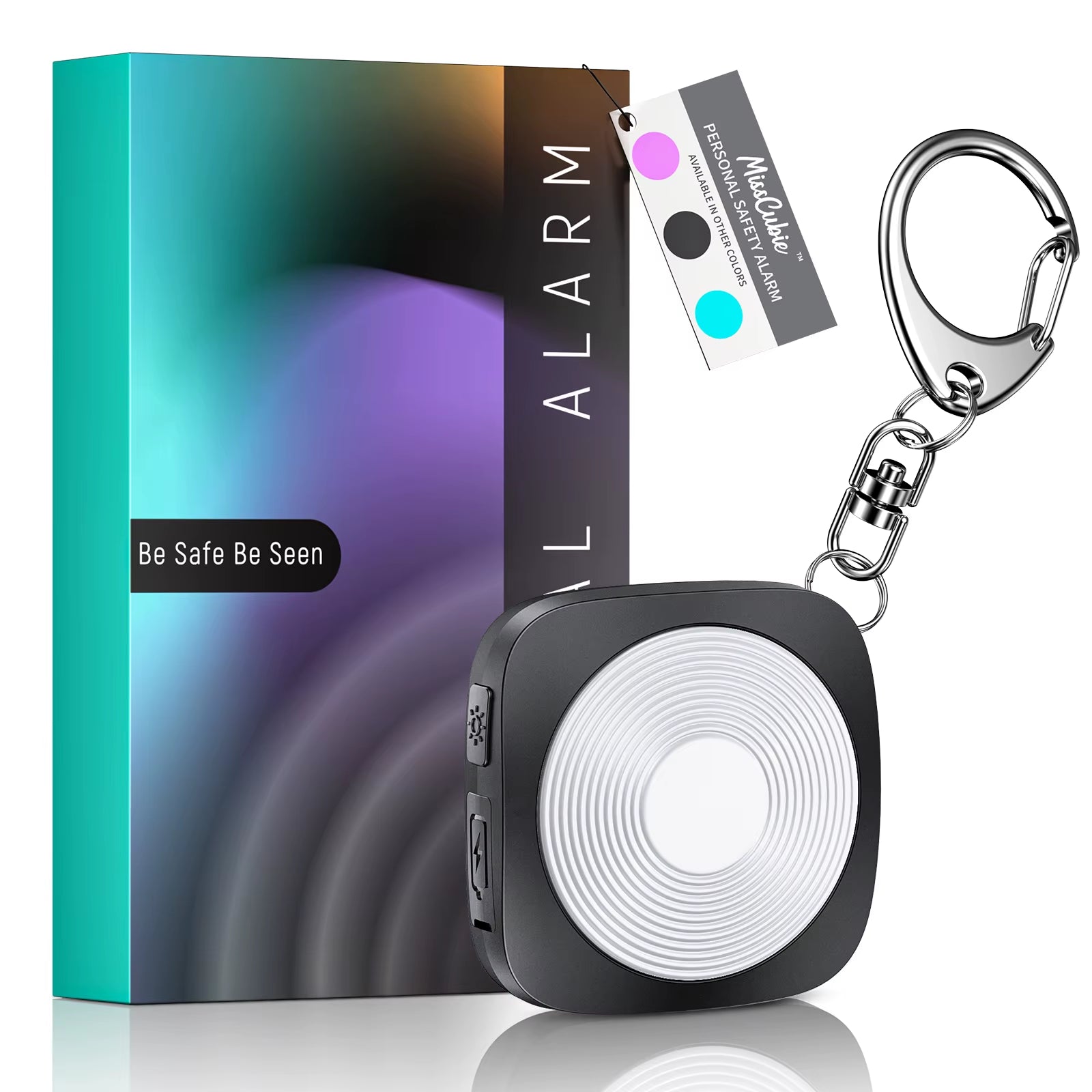 2 in 1 Personal Safety Alarm + LED Emergency Night Light 130Db Type-C Charging Self Defense Alarm with Key Chain Press Tap Alarm