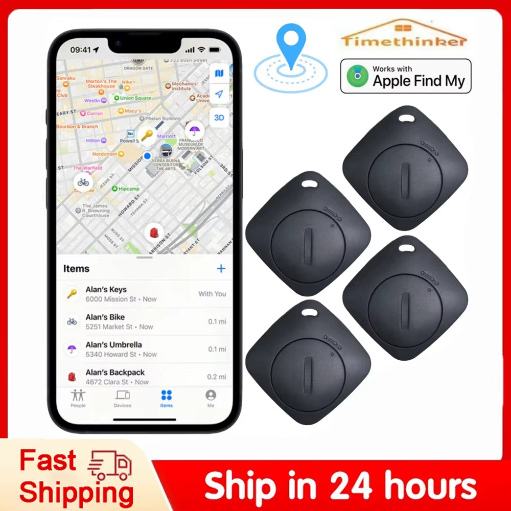 Aiyato Bluetooth Gps Tracker Tag Key Finder Airtag Work with Apple Find My Global Network Air Tag Locator Itag for IOS for Bags