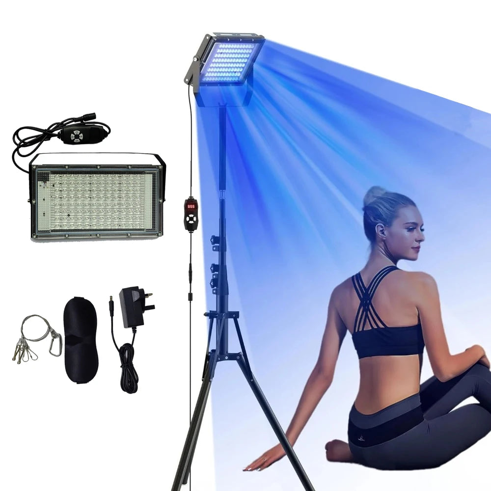Ultraviolet Tanning Lamp 50W Tripod Solarium Lamp 460nm&480nm for Tanning Body 48 PCS Blue Light Lamp Wavelength Skin care