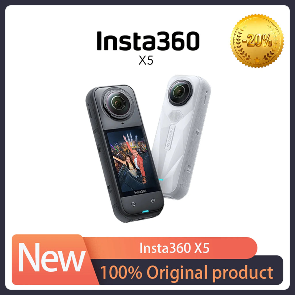 Insta360 X5 15m Waterproof Now arrival 72MP 360° Video X5 Action Camera New Wind Guard 185 mins Run Time Newest