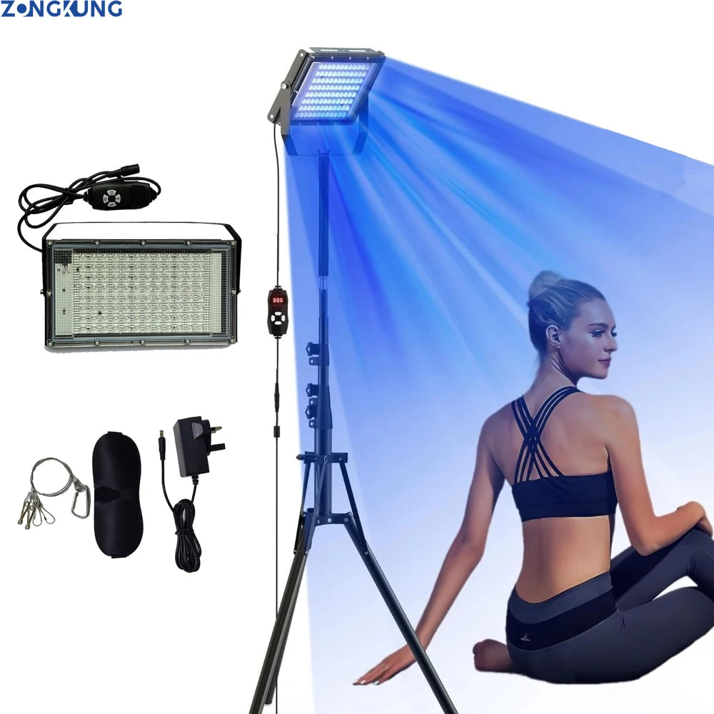 Ultraviolet Tanning Lamp 50W Tripod Solarium Lamp 460nm&480nm for Tanning Body 48 PCS Blue Light Lamp Wavelength Skin care