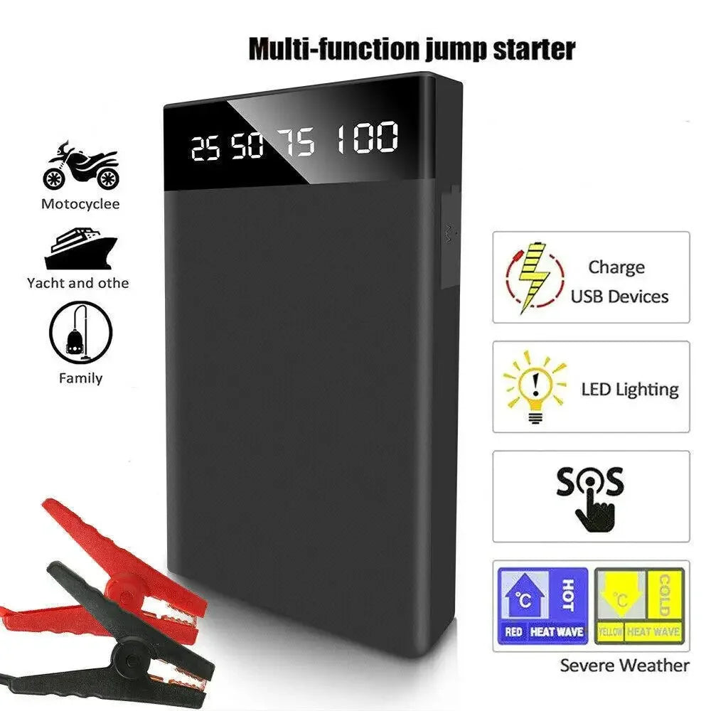 12V Portable Car Jump Starter 800A Auto Battery Booster Charger Car Emergency Booster 12000Mah Power Bank Starting Device