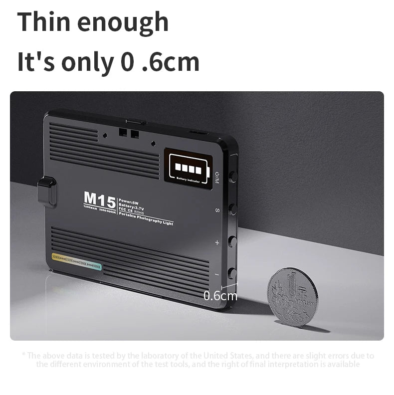 M15 Phone Selfie Fill Light Portable Pocket Beauty Photo Lamp with Phone Holder for Video Recording Vlog Shoot Fill Studio Lamp