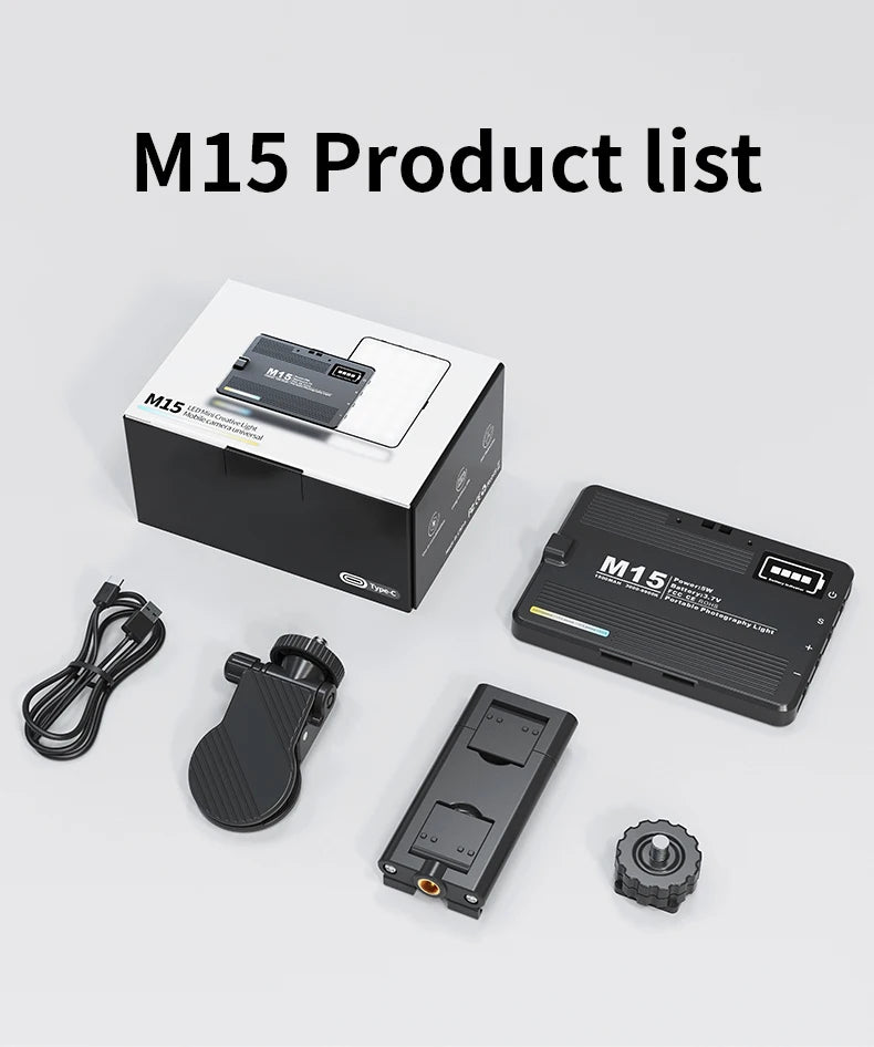 M15 Phone Selfie Fill Light Portable Pocket Beauty Photo Lamp with Phone Holder for Video Recording Vlog Shoot Fill Studio Lamp