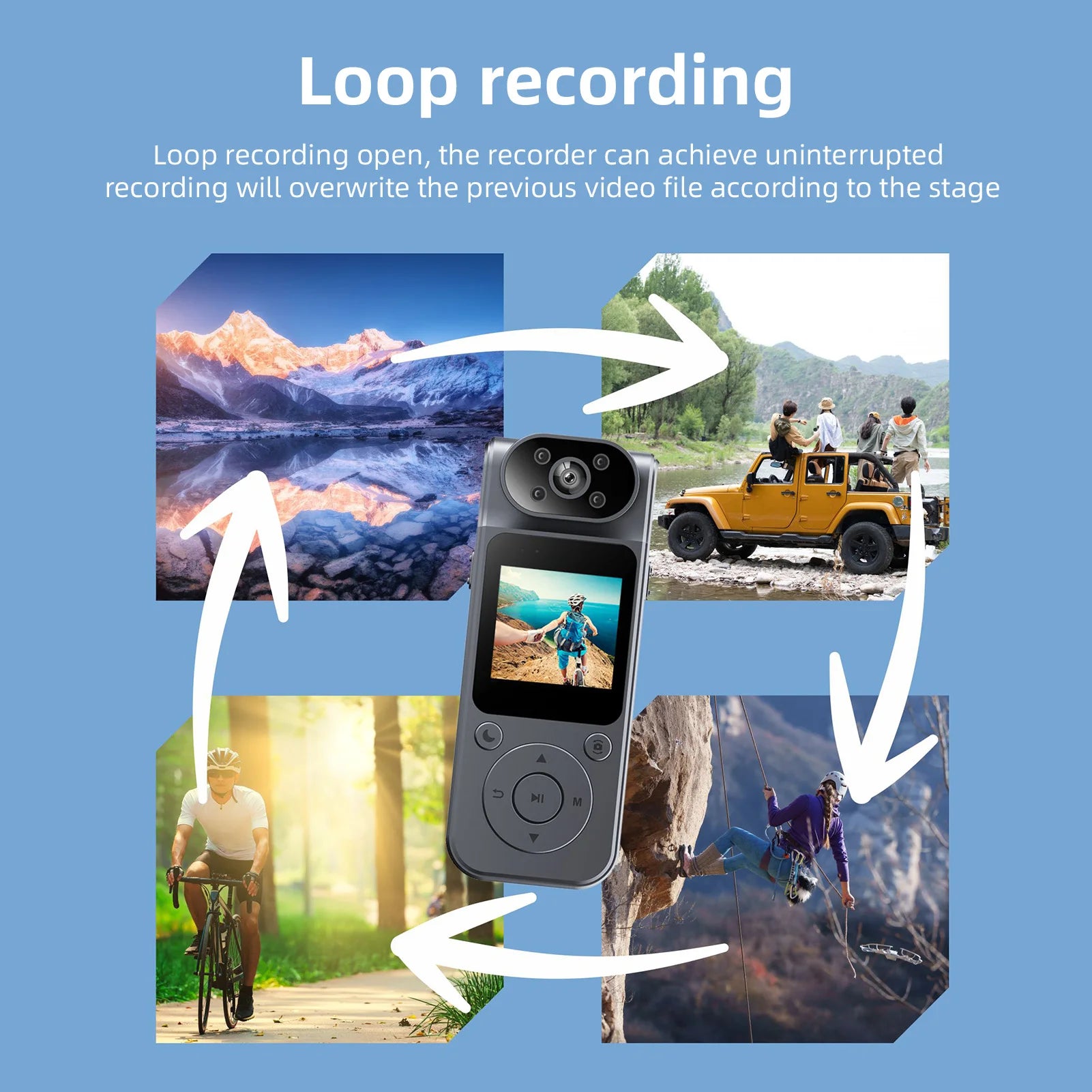 4K Wearable Camera Audio Video Recording 180° Rotatable Lens Video Camera Camcorder Night Vision with Magnetic Back Clip for Law