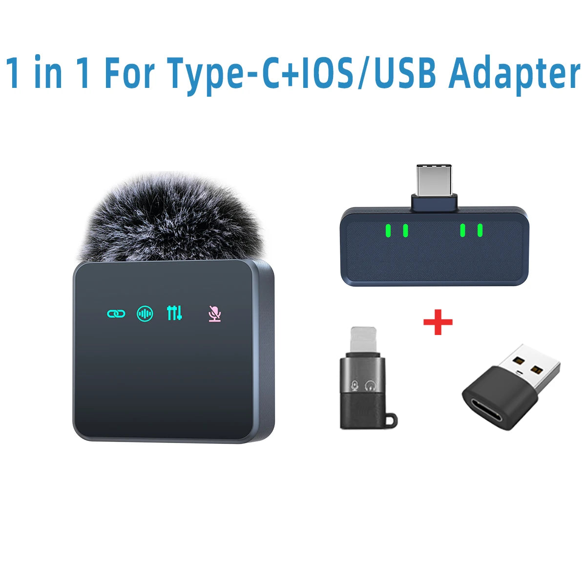 Pink 1 In 4 Wireless Lavalier Microphone Noise Reduction With Windproof Cap Mute Recording Function Portable Audio Video Live