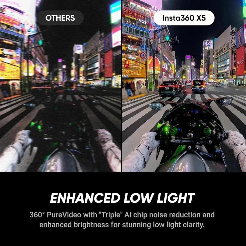 Insta360 X5 15m Waterproof Now arrival 72MP 360° Video X5 Action Camera New Wind Guard 185 mins Run Time Newest