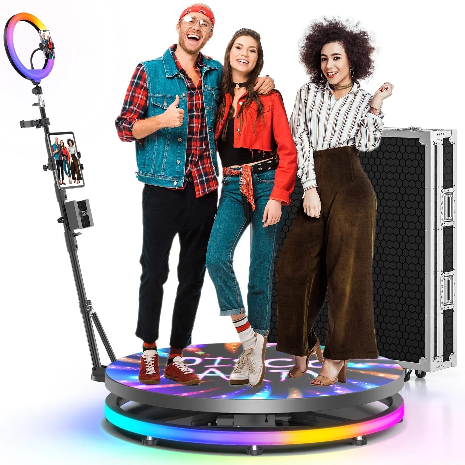 360 Photo booth Roating Platform for Video APP/Remote Control Automatic Photobooth 360 for Parties Events 60-115cm Dropshipping