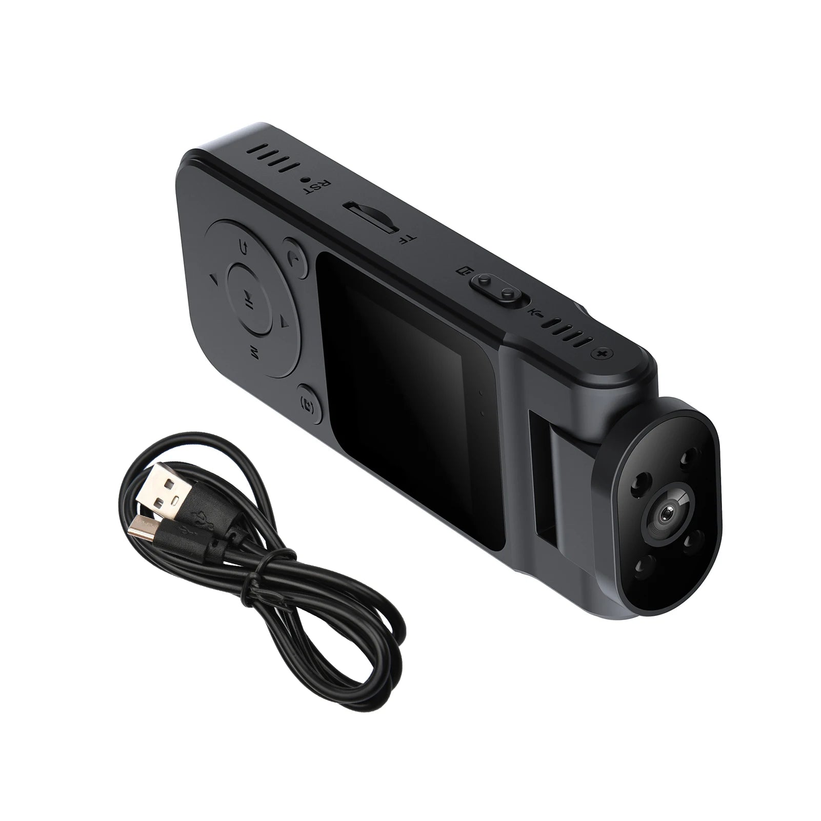 4K Wearable Camera Audio Video Recording 180° Rotatable Lens Video Camera Camcorder Night Vision with Magnetic Back Clip for Law