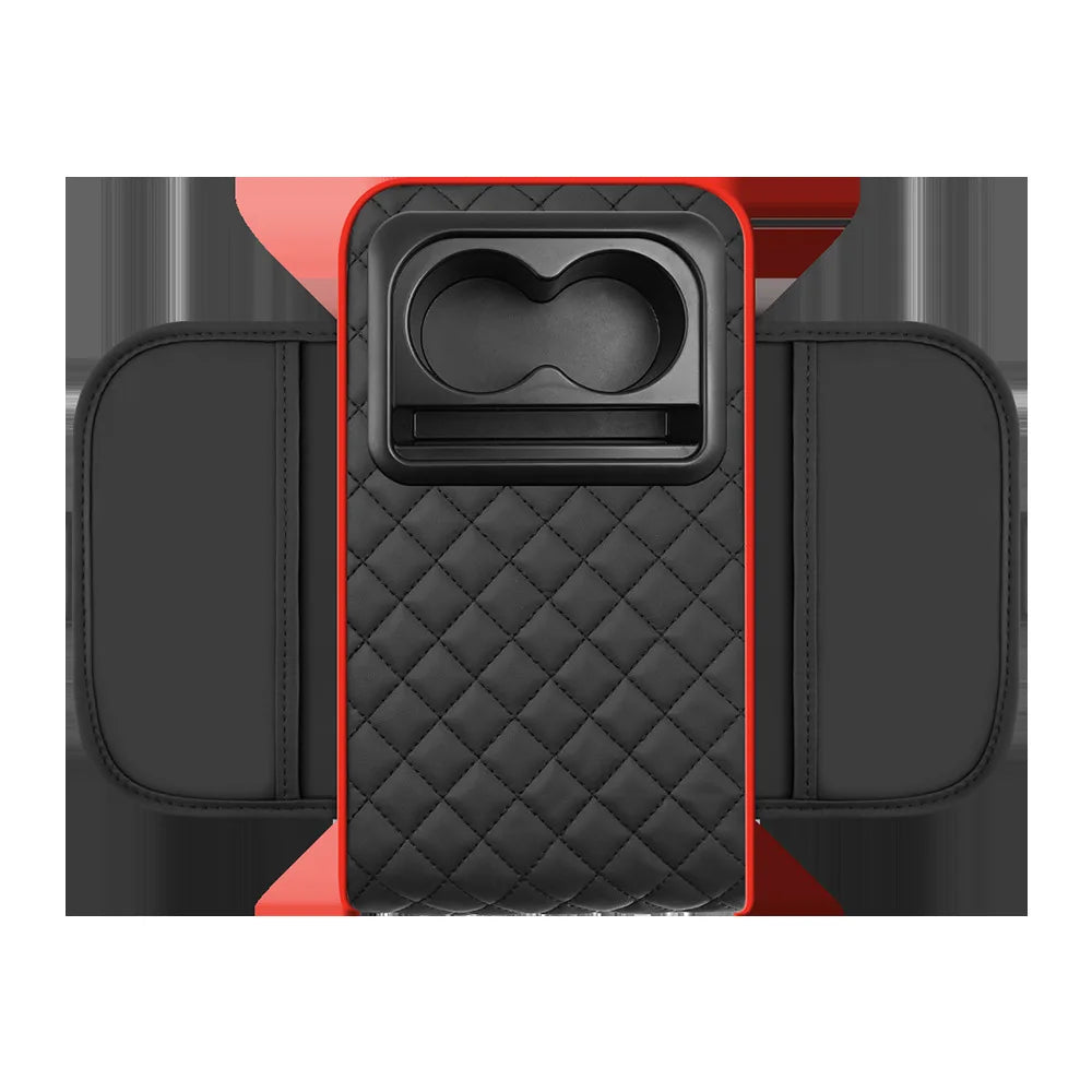 Car Armrest Mat Center Console Memory Foam Vehicle Arm Rest Tissue Boxes Pads PU Leather Protection Cushion Storage Pocket