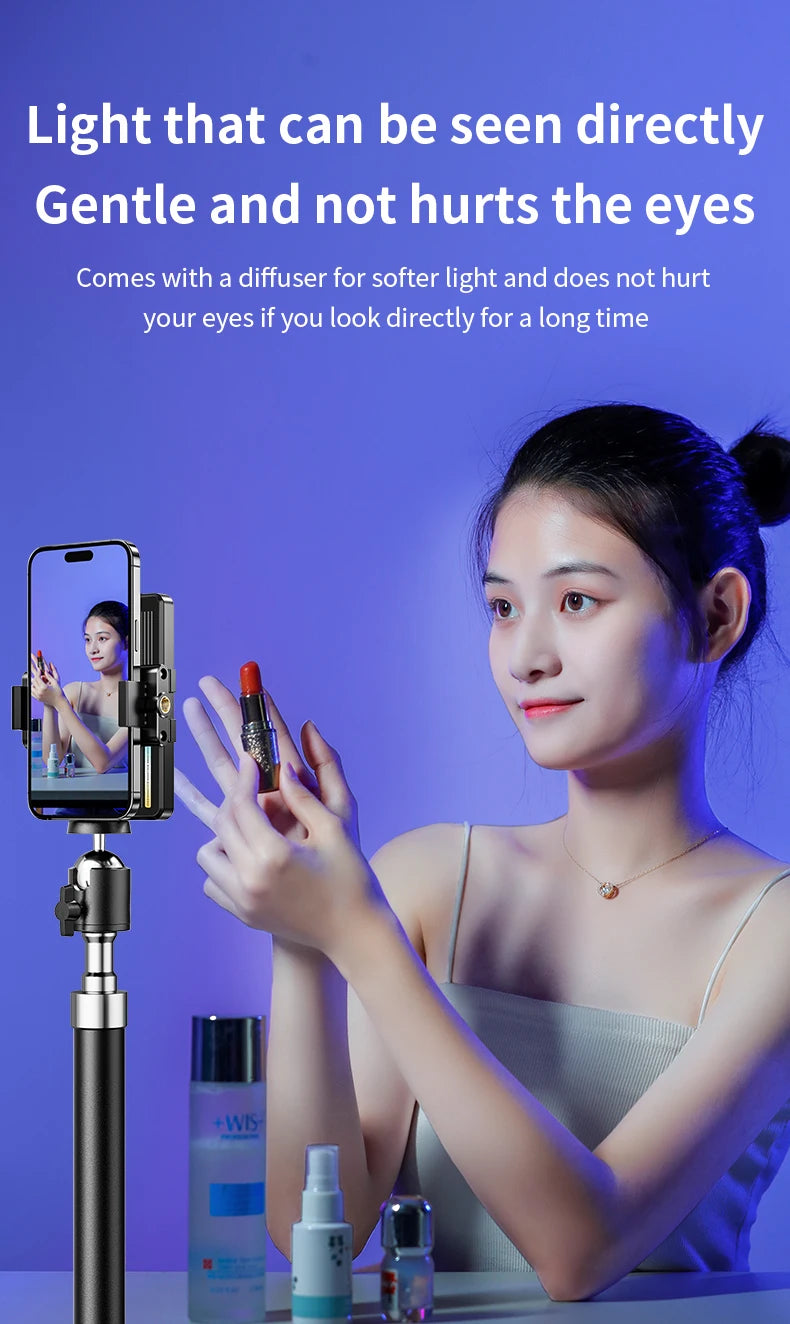 M15 Phone Selfie Fill Light Portable Pocket Beauty Photo Lamp with Phone Holder for Video Recording Vlog Shoot Fill Studio Lamp