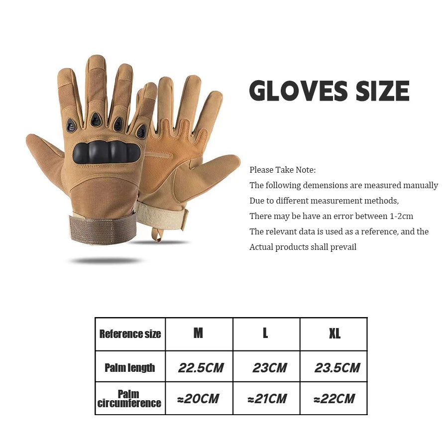 Tactical Gloves, Full-Finger, All-Season, Outdoor, Mountaineering, Sports, Fitness, Touchscreen, Anti-Slip, Wear-Resistant, Comb