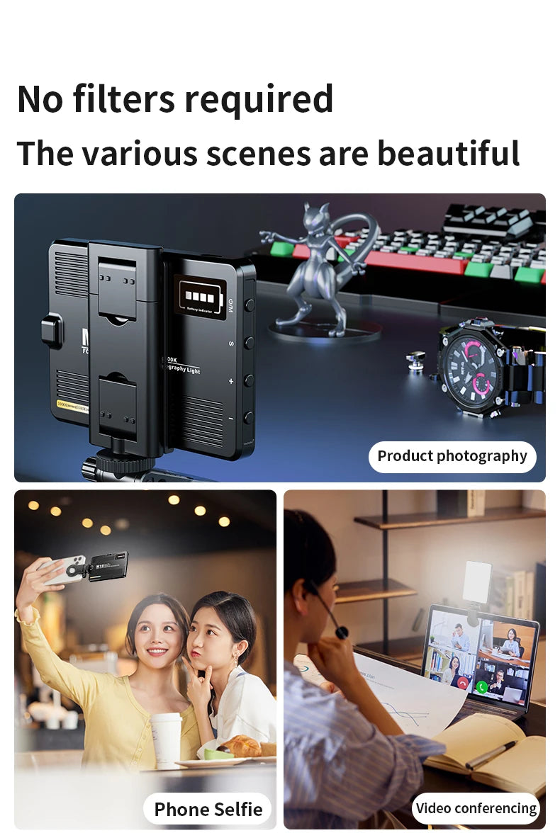 M15 Phone Selfie Fill Light Portable Pocket Beauty Photo Lamp with Phone Holder for Video Recording Vlog Shoot Fill Studio Lamp