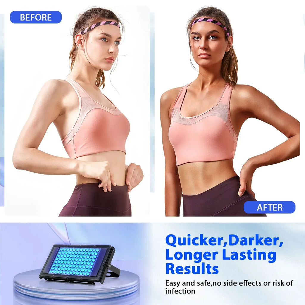 Ultraviolet Tanning Lamp 50W Tripod Solarium Lamp 460nm&480nm for Tanning Body 48 PCS Blue Light Lamp Wavelength Skin care