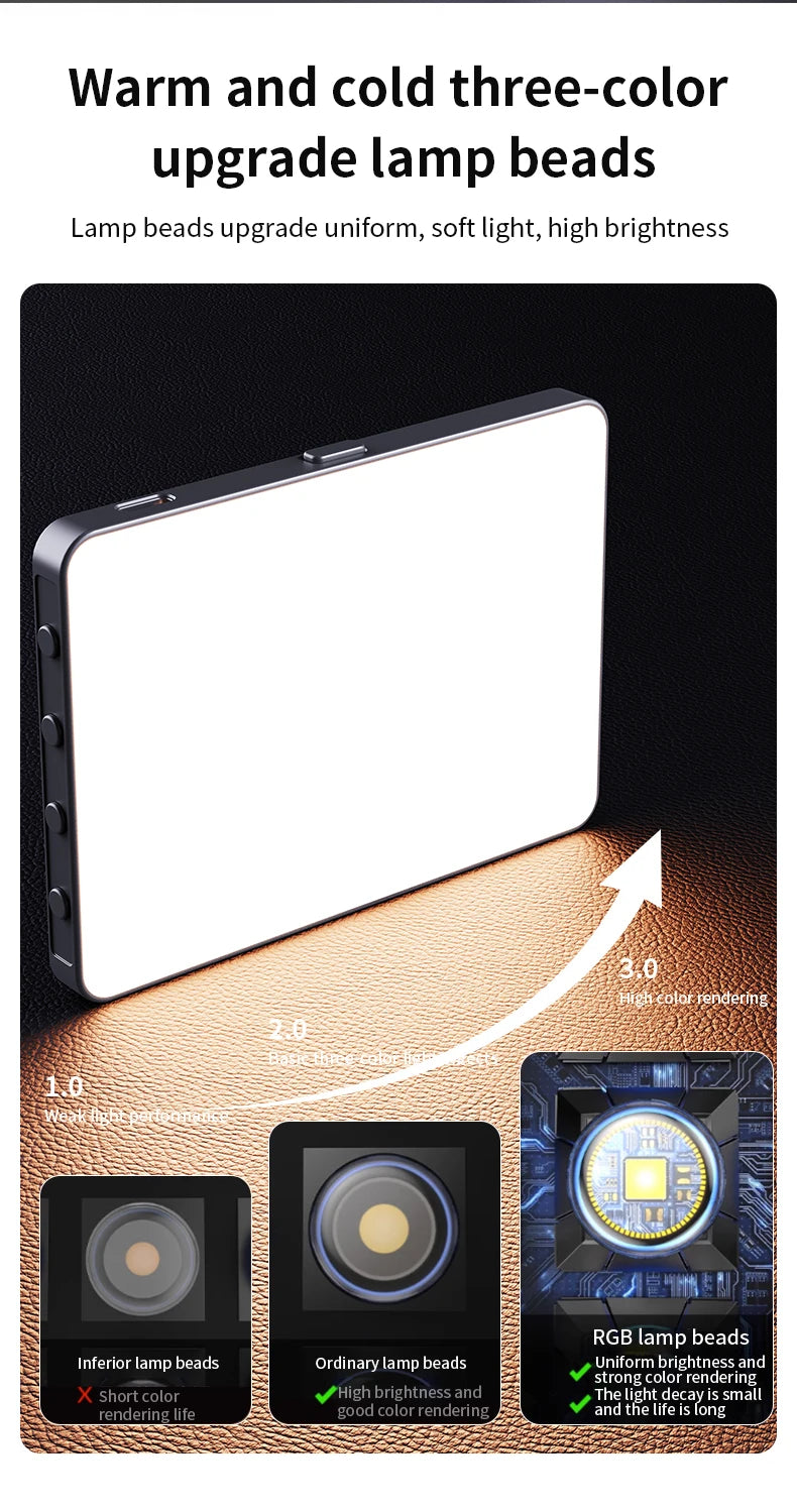 M15 Phone Selfie Fill Light Portable Pocket Beauty Photo Lamp with Phone Holder for Video Recording Vlog Shoot Fill Studio Lamp