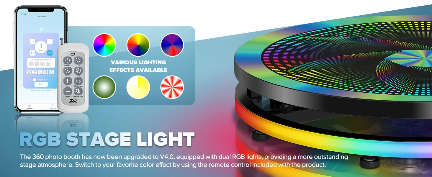 360 Photo booth Roating Platform for Video APP/Remote Control Automatic Photobooth 360 for Parties Events 60-115cm Dropshipping