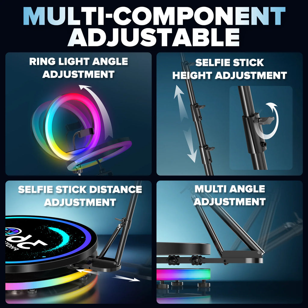 360 Photo booth Roating Platform for Video APP/Remote Control Automatic Photobooth 360 for Parties Events 60-115cm Dropshipping