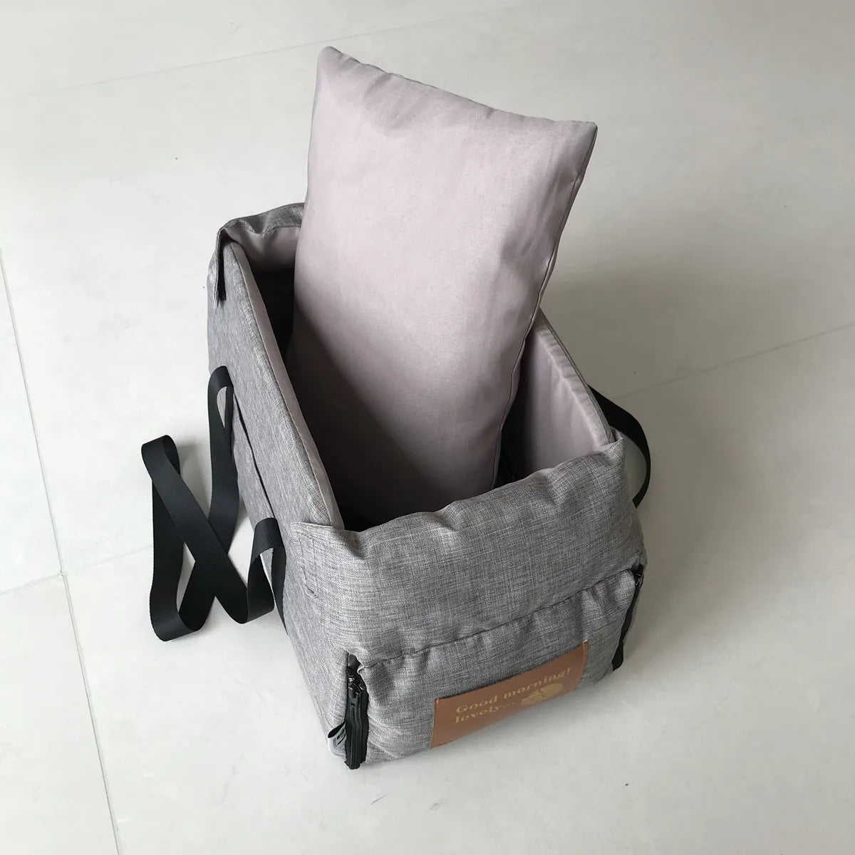 Pet Products Portable Console Booster Dog Car Seat & Carrier for Small Dogs & Cats,Car Seat for Center Car Armrest Safety Tether