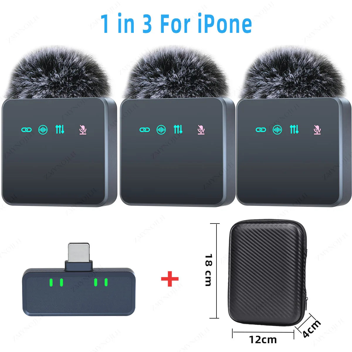 Pink 1 In 4 Wireless Lavalier Microphone Noise Reduction With Windproof Cap Mute Recording Function Portable Audio Video Live