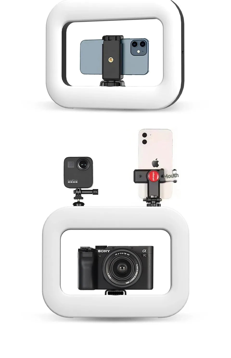 New Handheld Ring LED Rechargeable Fill light Portable Mobile Phone Live Broadcast Photography Desktop Rabbit Cage Selfie Light