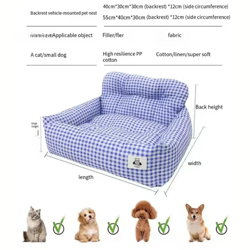Dog Bed Travel Car Seat Cover Cat Hammock Safety Seat Cushion Anti-theft Car Portable Home Dual-purpose Nest Pad Dog Accessories