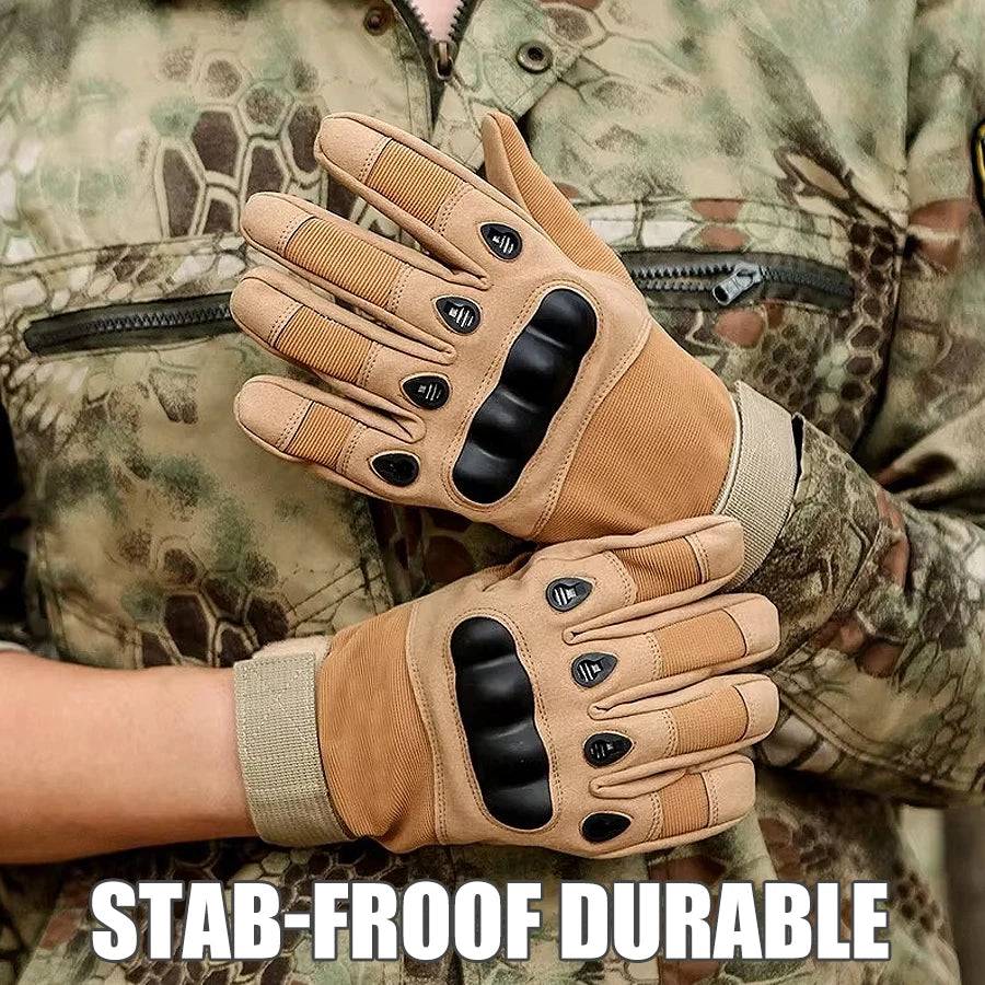 Tactical Gloves, Full-Finger, All-Season, Outdoor, Mountaineering, Sports, Fitness, Touchscreen, Anti-Slip, Wear-Resistant, Comb