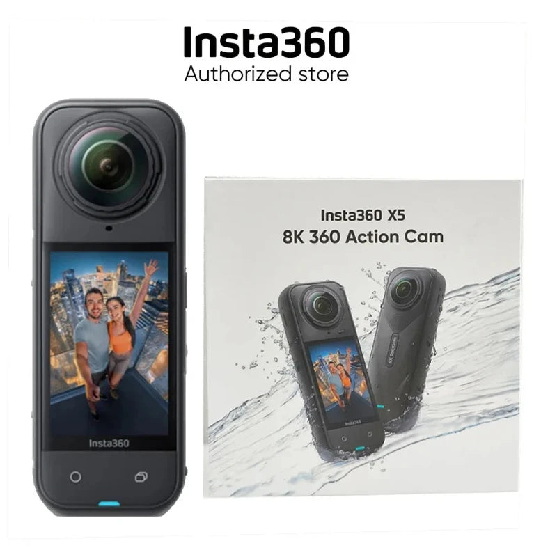 Insta360 X5 15m Waterproof Now arrival 72MP 360° Video X5 Action Camera New Wind Guard 185 mins Run Time Newest