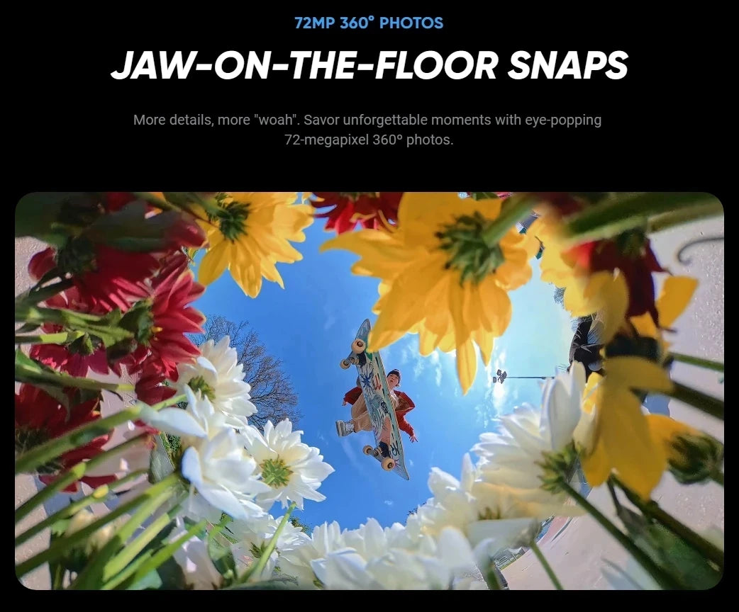 Insta360 X5 15m Waterproof Now arrival 72MP 360° Video X5 Action Camera New Wind Guard 185 mins Run Time Newest