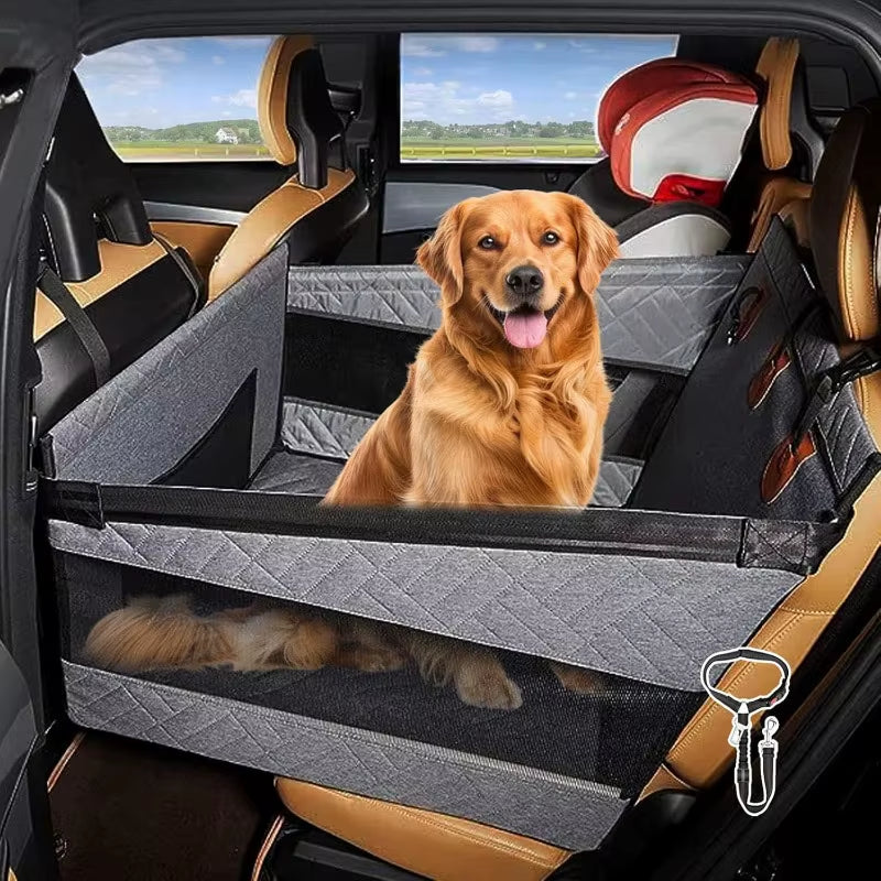 Dog Carrier Back Seat Extender for Dog Waterproof Dog Car Seat Cover for Backseat, Pet Bed for Cars Hammock with Storage Pocket