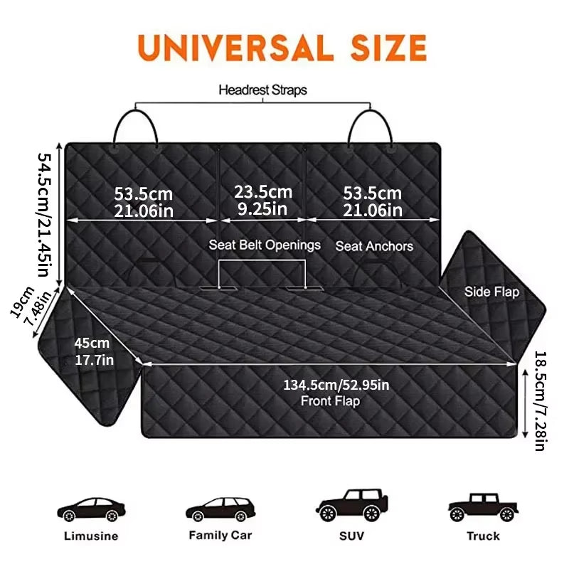 Car Rear Pet Seat Cushion, Cat and Dog Car Seat Cushion, Waterproof and Dirt Proof, Universal Car Seat Cushion Cover Accessories