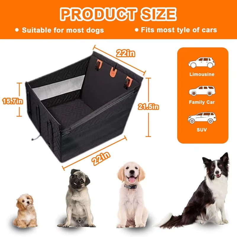 Dog Carrier Back Seat Extender for Dog Waterproof Dog Car Seat Cover for Backseat, Pet Bed for Cars Hammock with Storage Pocket