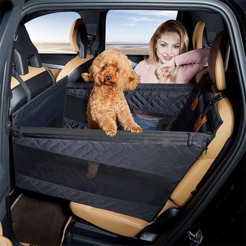 Dog Carrier Back Seat Extender for Dog Waterproof Dog Car Seat Cover for Backseat, Pet Bed for Cars Hammock with Storage Pocket